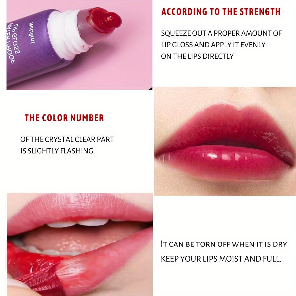 Set de 6 culori pentru luciu de buze detașabil, luciu de buze rezistent la apă, de lungă durată, hidratant, aplicare ușoară, finisaj neted, ideal pentru crearea unor buze vibrante