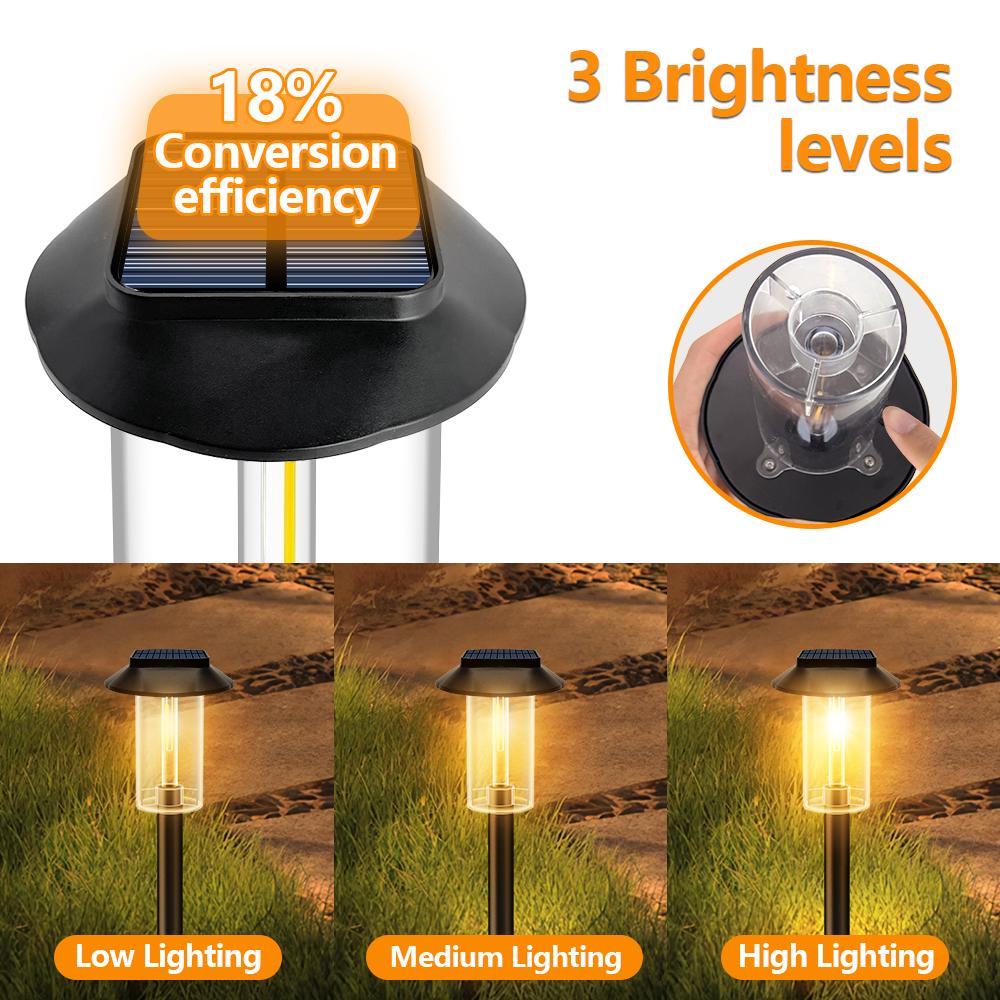 4/8PCS Solar Pathway Lights IP65 Waterproof Auto On/Off Solar Powered Landscape Lighting Outdoor Decor Lamp for Garden Yard Lawn