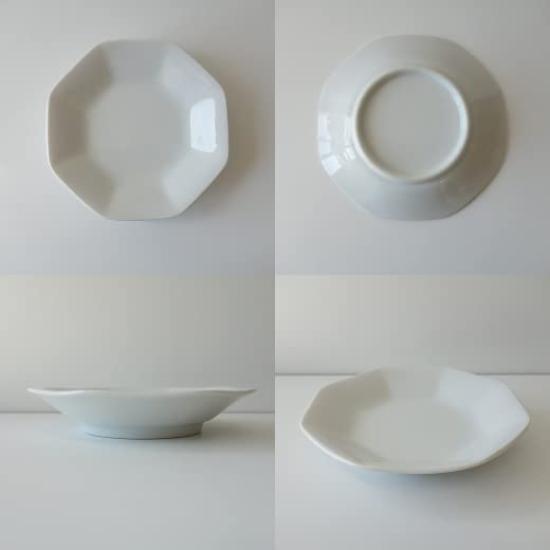 19cm Chinese Octagonal Plate Fried Rice Plate Set of 5 Microwaveable Dishwasher Safe Made In Japan Minoyaki White Fried Rice Mapo Tofu Sweet and Sour