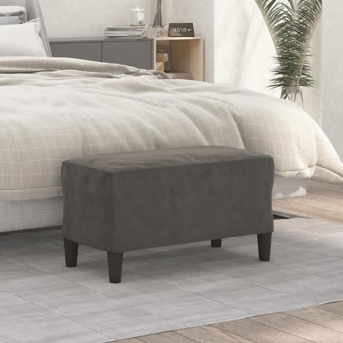 349398 vidaXL Bench Dark Grey 70x35x41 Cm Velvet