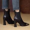 Fashion Women's Boots 2024 New Metal Pointed Toe Ankle Boots for Women Fashion Patent Leather Luxury Ladies Shoes Botas Mujer High Heels