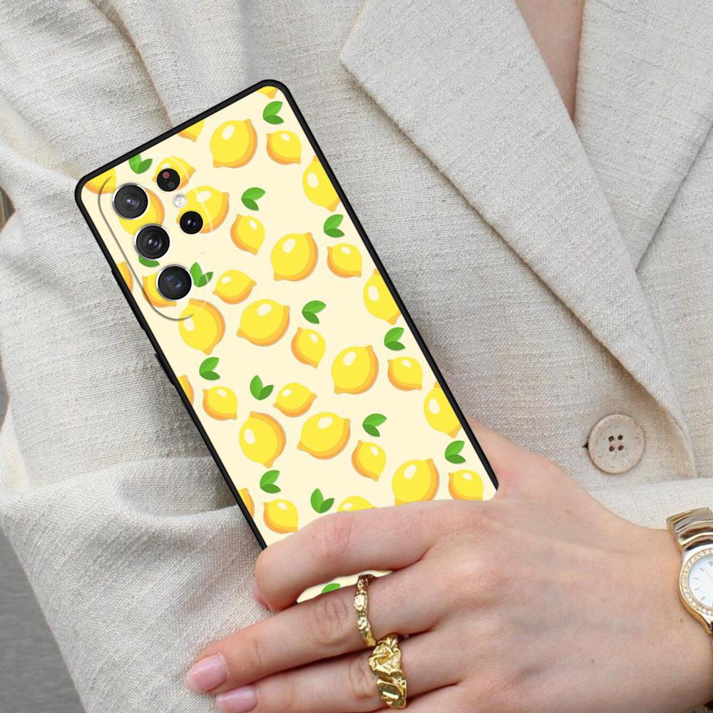Summer Lemon and Leaf Cell Phone Case for Samsung Galaxy S26 Ultra S25 S24 S23 S22 S21 S20 Note10 Cover