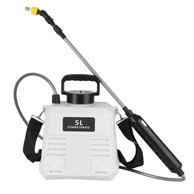 5L Garden Sprayer Electric Sprayer Rechargeable Handle 4 Misting Pattern Telescopic Wand Water Sprayer for Garden белый