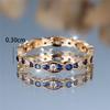 Cute Female White Blue Zircon Stone Round Ring Vintage Gold Color Wedding Jewelry For Women