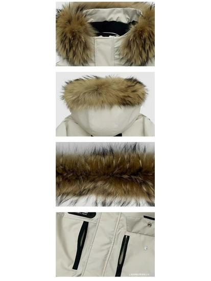 2025 Winter Unisex Extreme Cold Down Jacket with Fur Collar - Thick, Loose, and Warm