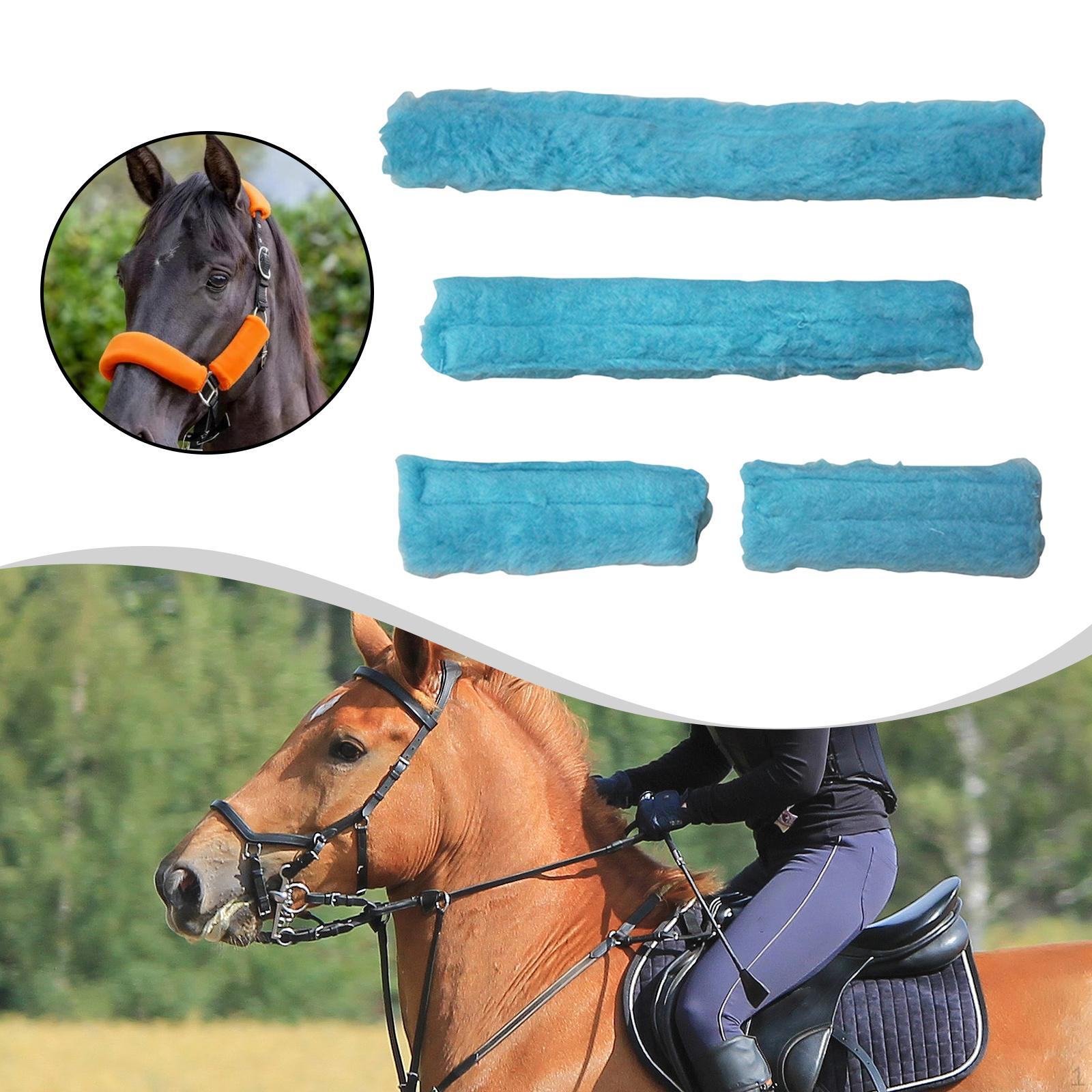 

Horse Halter Covers Equine Supplies Bridle Nose Band Training Accessories синий