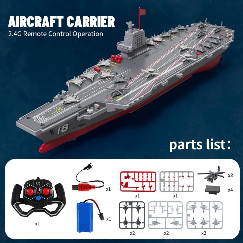 Children'S High-Speed Remote Control Aircraft Carrier Model 2.4G Wireless Remote Control Boat Charging Boy Water Electric Toy