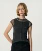 Kimjisu Veiled Mesh Shell Ss T-Shirt_Black