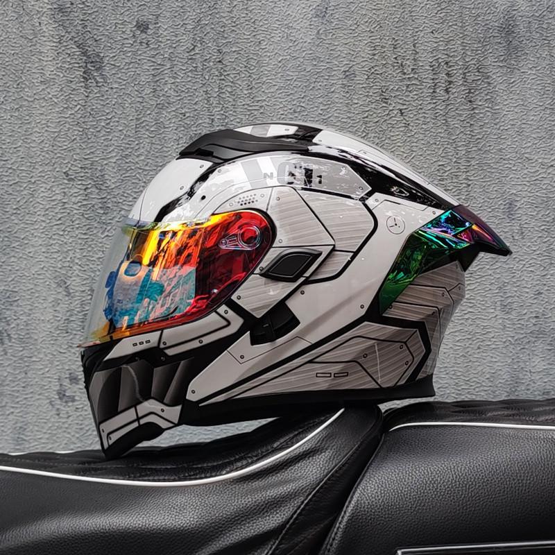 E5GOrz Flip-up Motorcycle Helmet for Men & Women – Full Face, All-Season with Bluetooth Slot, Big Tail Wing, 3C Certified
