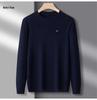 Men's American Tommy Wool Round Neck Thickened Cashmere Sweater - Casual Solid Color Knit Pullover