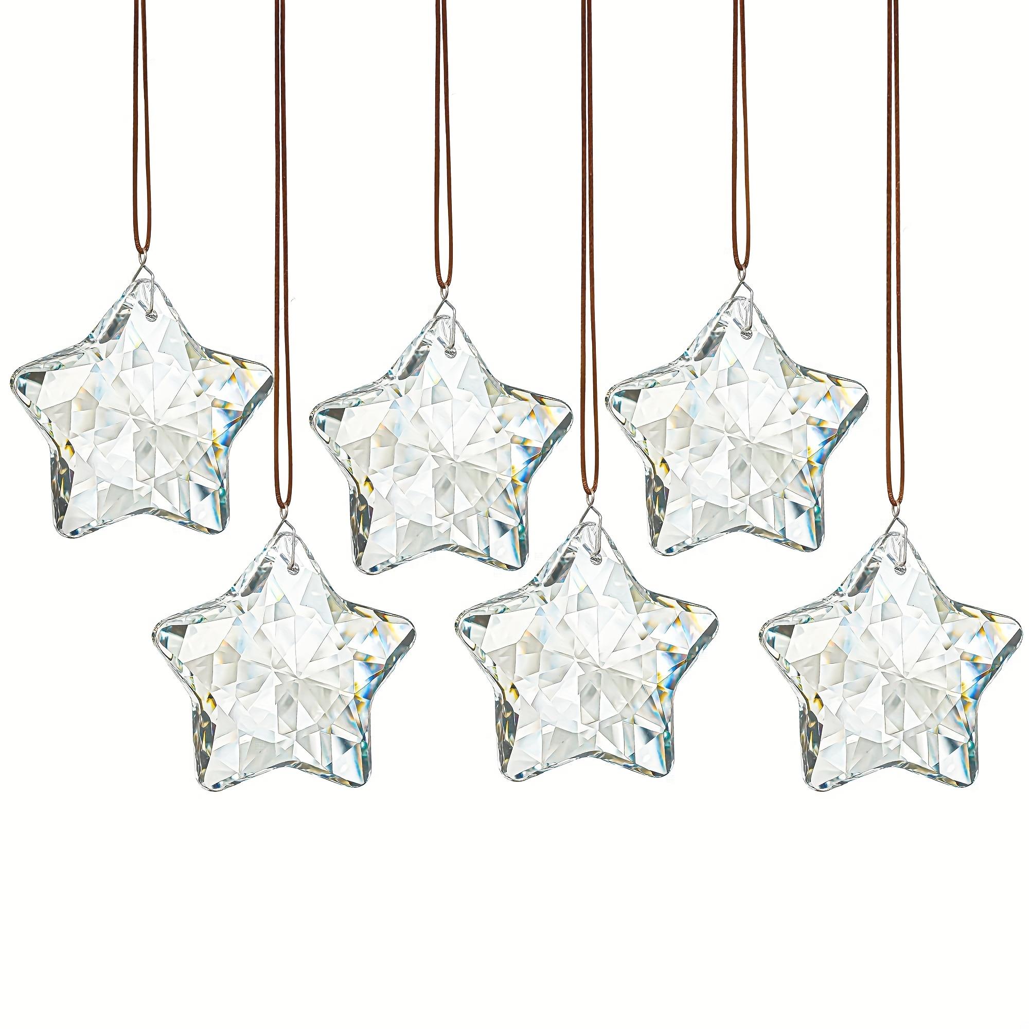 

6pcs Star Shapecrystal Sun Catchers Windowsill Garden Decoration Sun Catcher Rainbow Maker Stained Glass Outdoor Decoration Gift