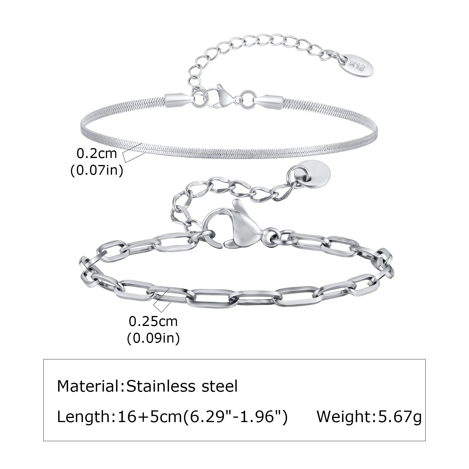 

Men s Thin Chain Bracelet,Never Fade Stainless Steel Adjustable Wristband,Minimalist Hip Hop Jewelry Gift as picture