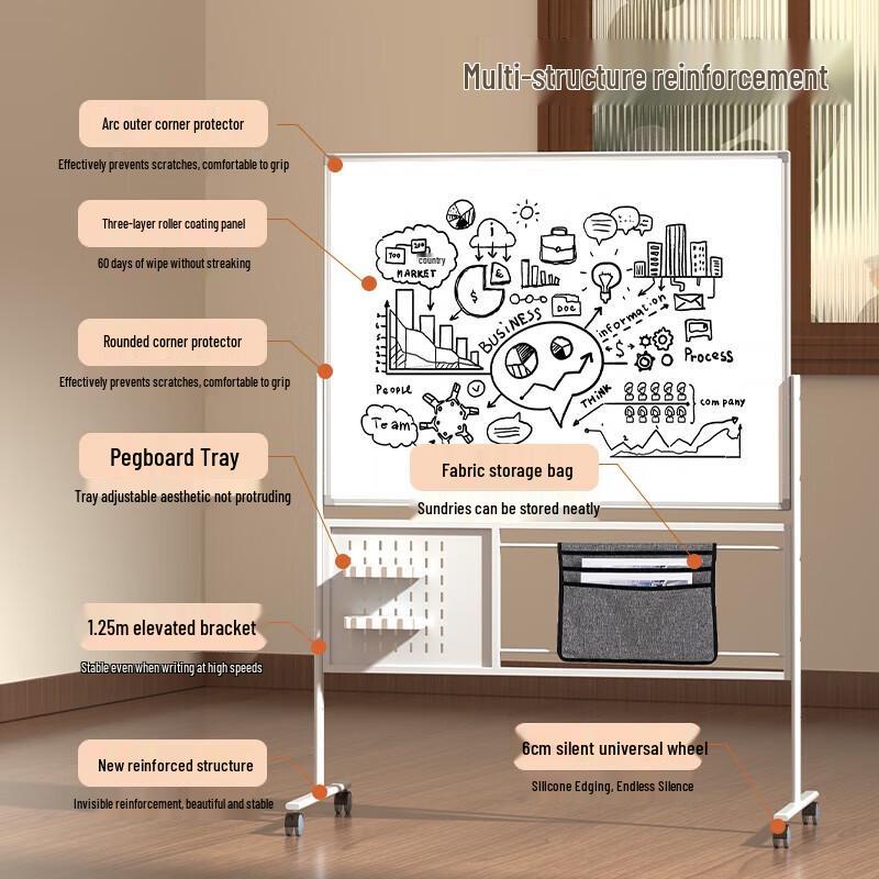 Deli H-Type Stand Double-Sided Whiteboard