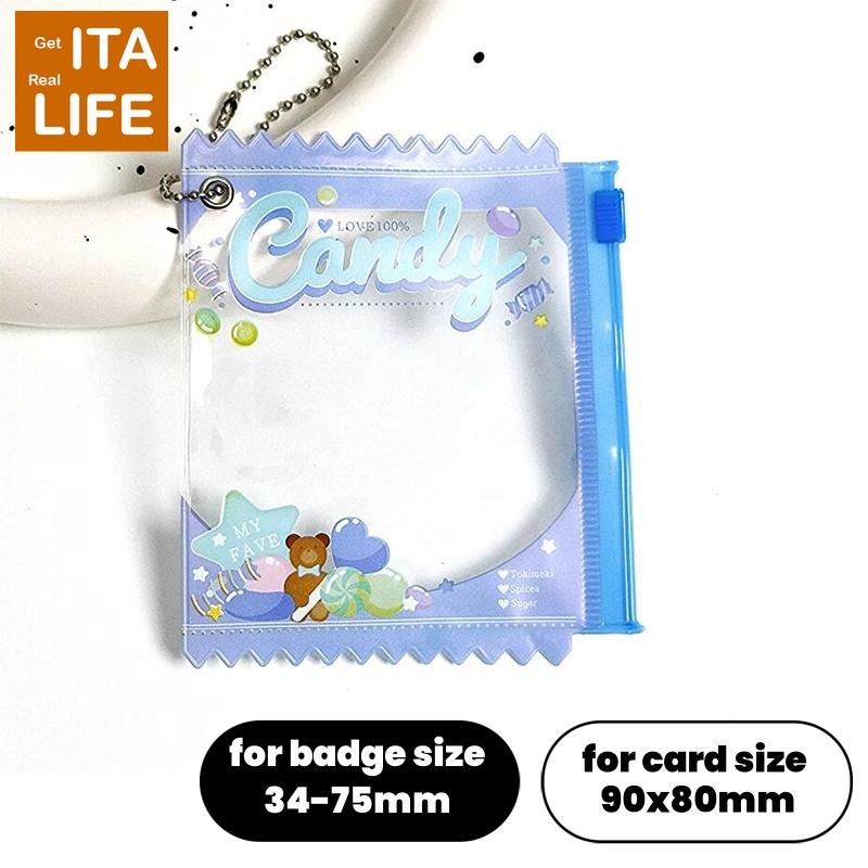 Italife Anime Badge Card Keychain Candy Bag Hanger for Pin Card Dolls Itabag Decoration Accessories Clear Protective Cover H313