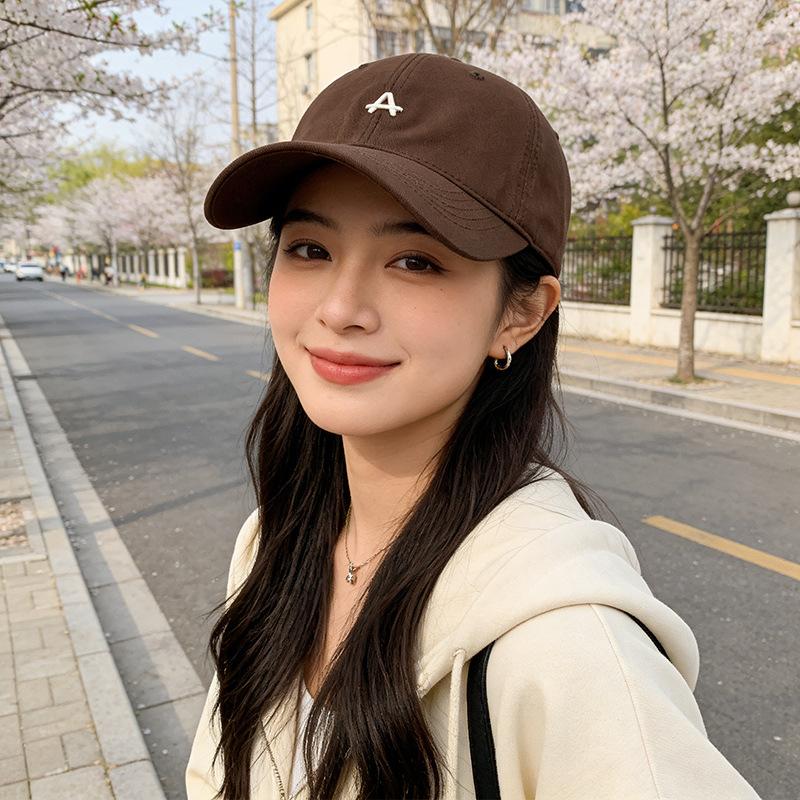 Premium cotton hat women's spring and summer face small soft top baseball cap outdoor sports cap sun hat