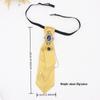 Retro College-Style Gemstone Streamer with Metal Chain - Unisex, No-Tie Design (TS365)