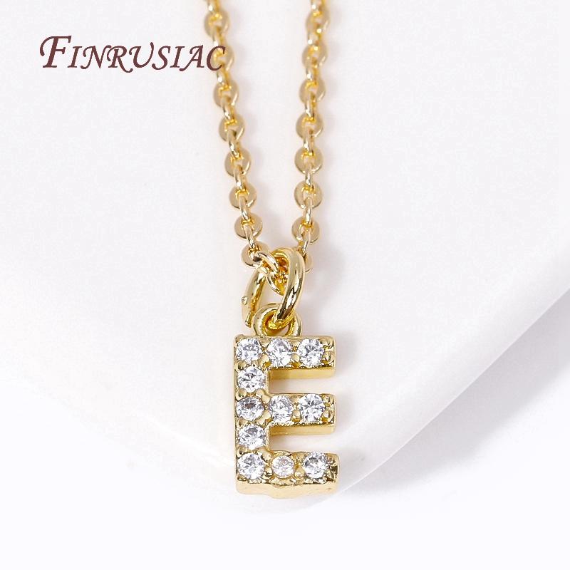 Classic A-Z Initial Letter Pendant Necklace Female 18K Gold Plated Simple Choker Neck Chain Woman Necklaces Jewelry Gifts