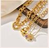 Charms Heart Pendant Necklace for Women, Golden Stainless Steel OT Toggle Necklace, Layered Necklace Stylish Valentine's Gift
