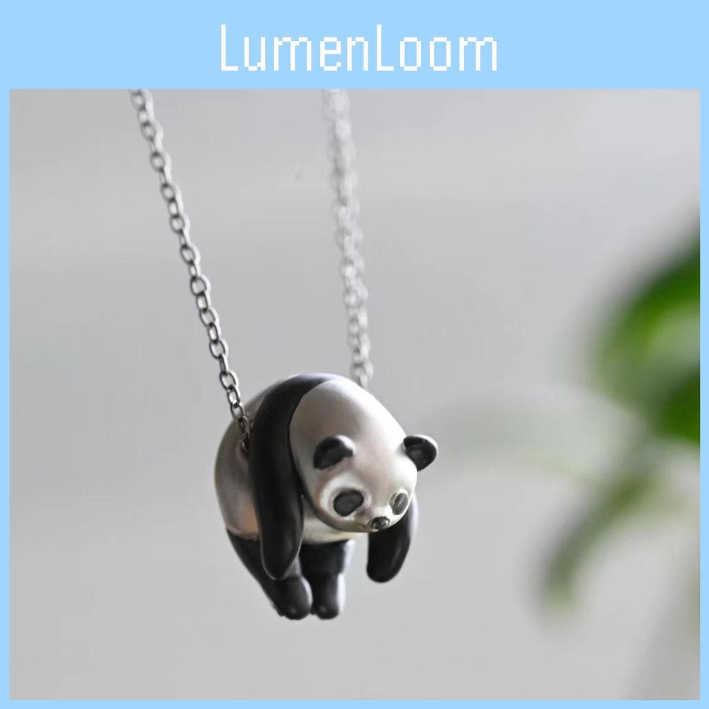 Colar Pingente de Animal Panda Com Revestimento de Resina Para Mulheres da Moda