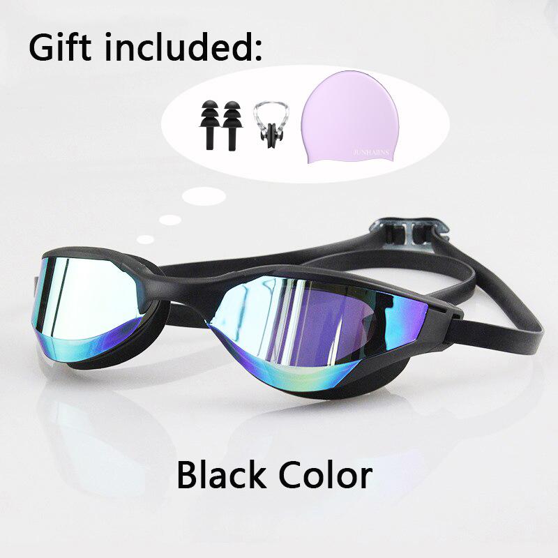 Meslek Yarış Yüzme Gözlüğü Kaplama Su Geçirmez UV Koruması Yarışma Buğu Önleyici Gözlükler Açık Hava Maç Gözlükleri