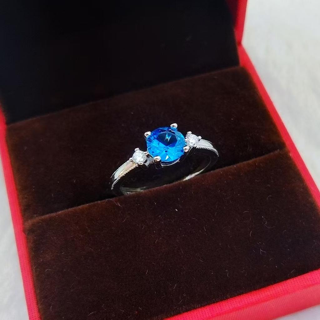 Accessories One Carat Cultivated Ruby Sapphire Ring Women's Simple Fashion Colored Treasure Open Ring