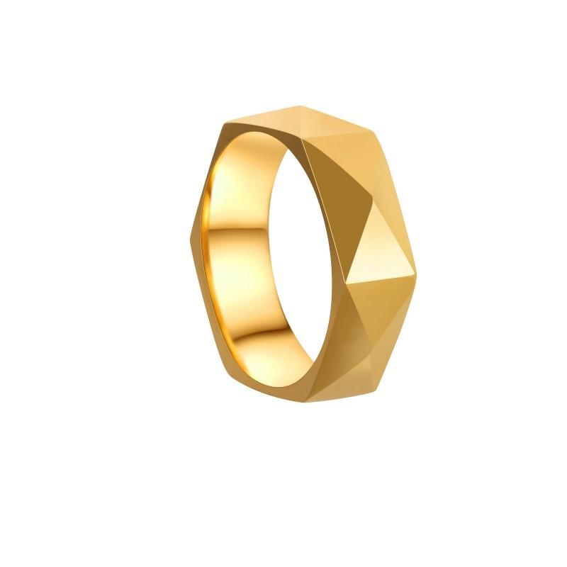 Fashion Rhomb Titanium Steel Ring, Men's Simple Hip Hop Trend Stainless Steel Ring, Men's And Women's Rings Jewelry Gift