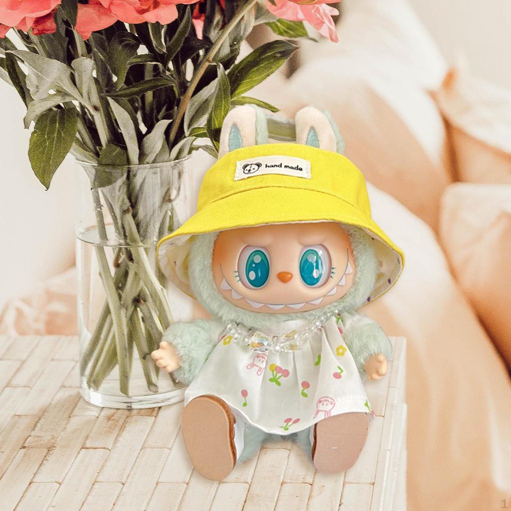 Dolls Bucket Hat Costume Accessories, Miniature Headgear for 15-17cm Dress up Thanksgiving