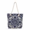 Blue and White Porcelain Print Thick Rope Single-shoulder Beach Bag 7227 CLE