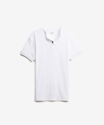 HEYSTE Washed Waffle Knit Henley Tee Off-White