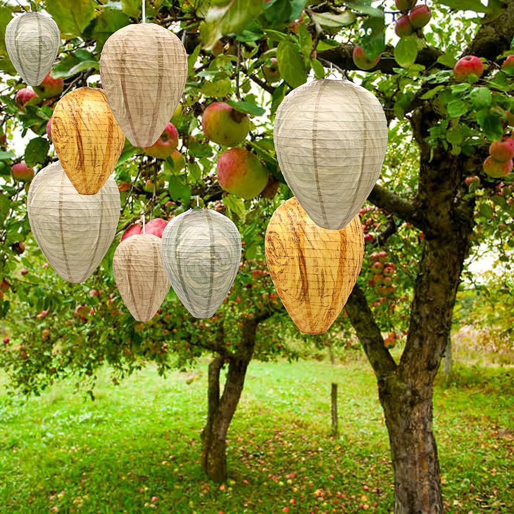 Outdoor Wasp Nest Driver Bee Swirling Fabric Paper Lantern, Egg Shape Hanging Paper Lantern, Trap Trap Bee Wirling Silk Fabric Lantern Water Resistant