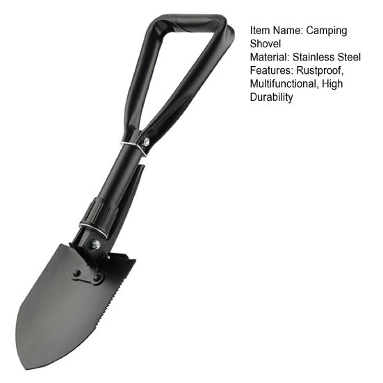 Lopată pliabilă militară multifuncțională Durabilitate ridicată Dimensiune compactă Lopată portabilă de săpat pentru camping Instrument multiplu pentru rucsac