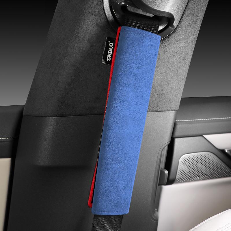 For Rio Picanto Sportage Ev6 Niro Forte Seat Interior Accessories Car Safety Belt Cover Shoulder Alcantara Suede Protector