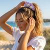 Bohemian Style Knitted Hair Rope Flores Ponytail Hair Band Crocheted Flower Scrunchies  Women
