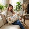 Pastoral Floral Embroidered Cushion Cover Canvas Throw Pillowcase Small Fresh Pillowslip  Bedroom
