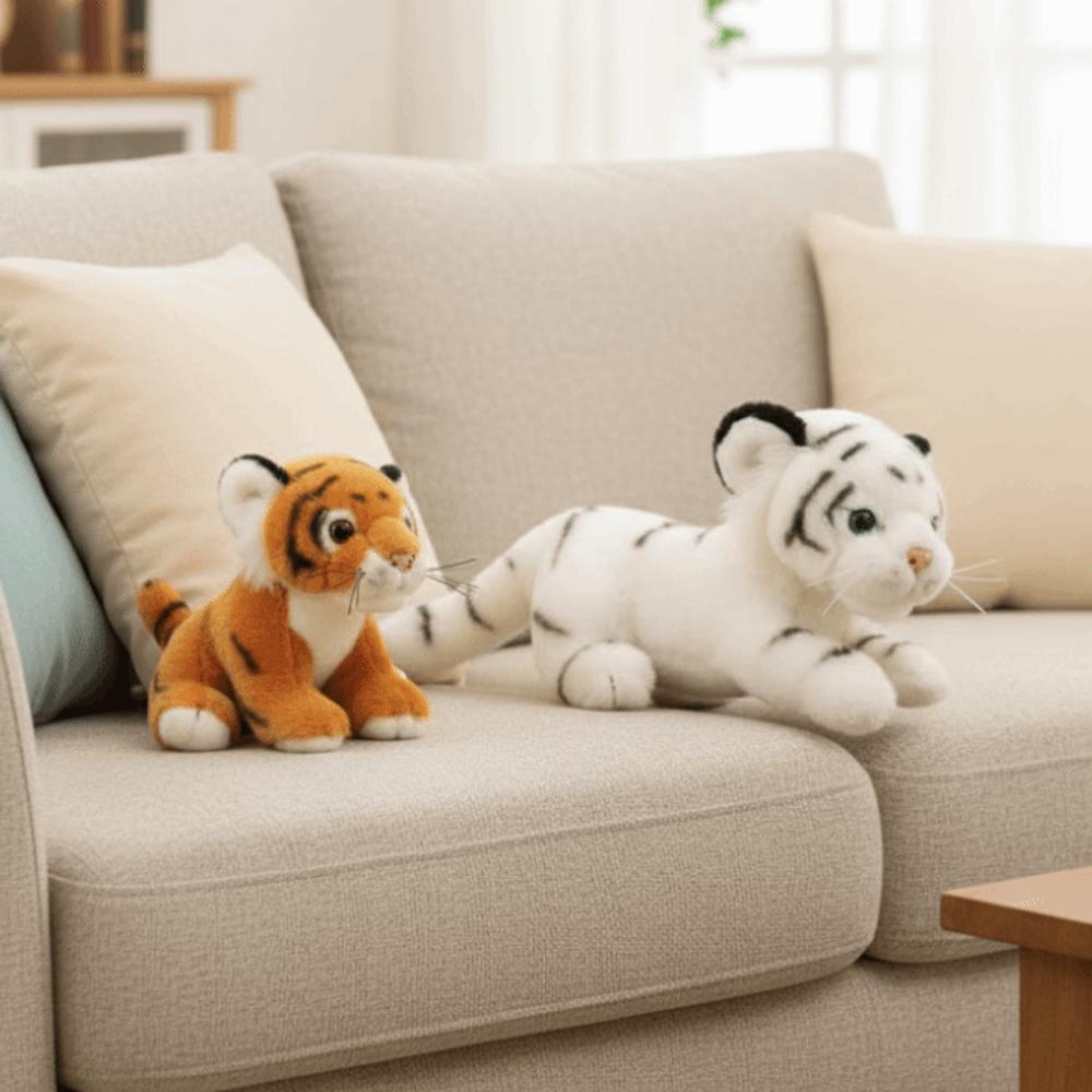Fluffy Simulation Tiger Plush Toy Collection Forest Tiger Pillow Dolls  Children Gift