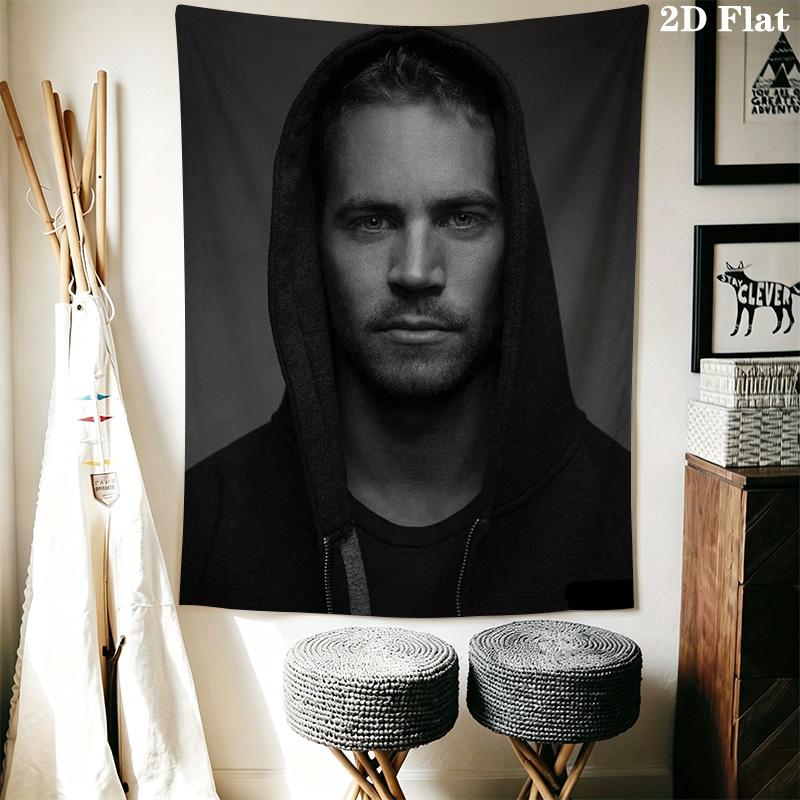 Rip Paul Walker Tribute Iconic Actor Tapestry Background Cloth Fashion Print Christmas Gift Home Decor Soft