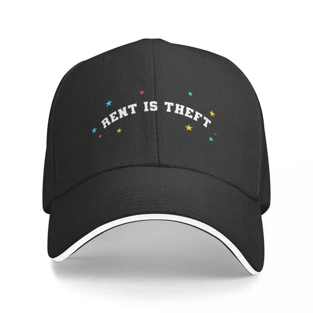 Rent Is Theft Anti Landlord Baseball Cap GentleUnisex Hat Uv Protection Solar Hat Unisexs Hats Womens