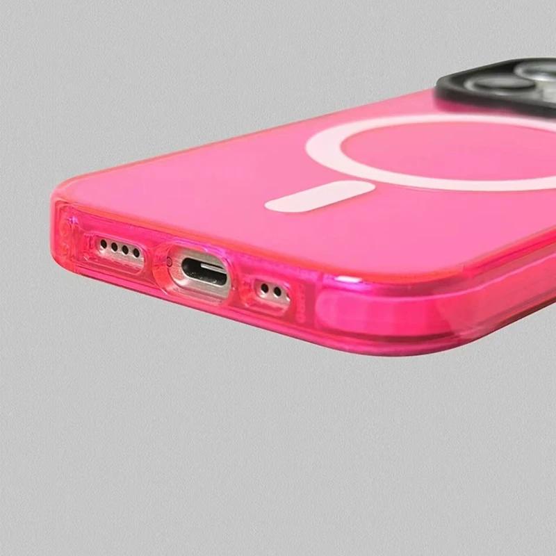 Barevný MagSafe kryt na telefon pro iPhone 17Air 16 15 13 14 12 11 17ProMax 16plus Bezdrátové nabíjení Měkký silikonový nárazníkový kryt