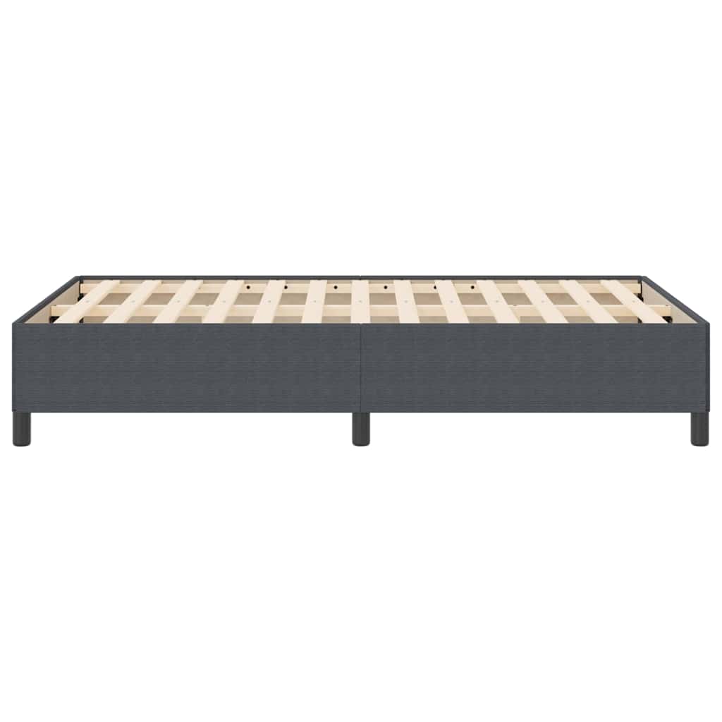 Box Spring Bed Dark Grey 120 x 190 cm Cord Fabric