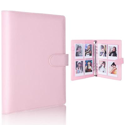 4-Fächer Innenseite Kpop Fotokarten Binder 6 Ring A5 Binder Kartensammlung Nachfüllbar Karten Foto Aufbewahrungsalbum mit 100 Kartenfächern