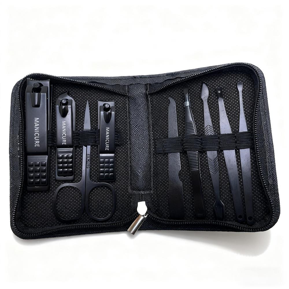 6-9 Pcs Manicure Set With Leather Case Professional Foot And Face Care Tool Kits Stainless Steel Nail Clipper Sets Present