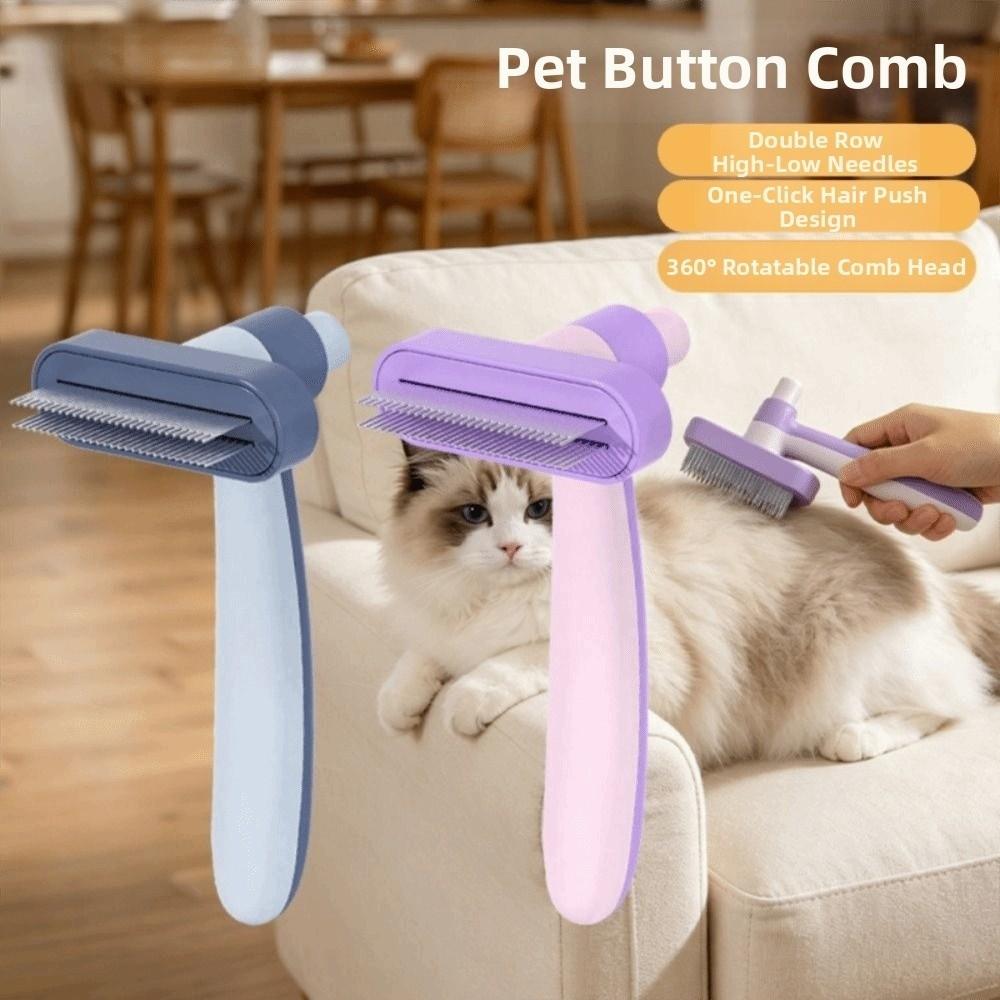 Rotatable Pet Hair Removal Comb Round Steel Pins Cat Dematting Comb Dog Hair Remover  For Cats