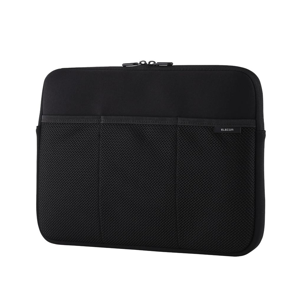 ELECOM Neoprene Laptop Inner Case, 14-inch, 3-Pocket Bag, Black, BM-IB3PT14BK