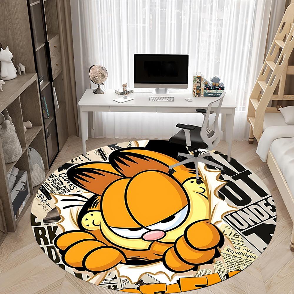 1pc Garfield Office Round Area Rug, Bedroom Living Room Home Decor, Room Deco, Offic A1016078