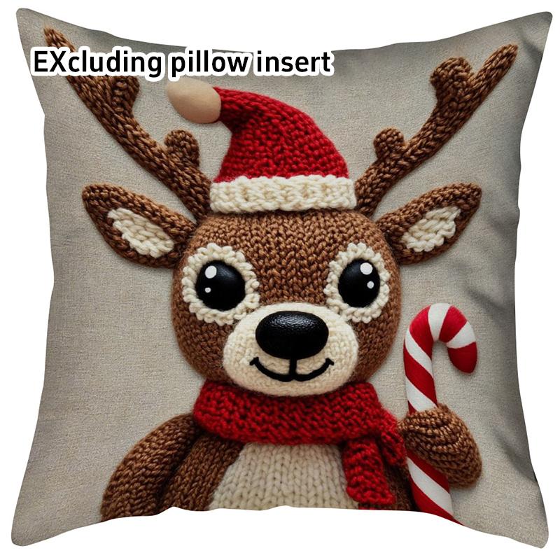 Christmas Printed Pillowcase Cartoon Santa Snowman Elk Sofa Cushion Cover Christmas Decorations New Year's Eve Decorations