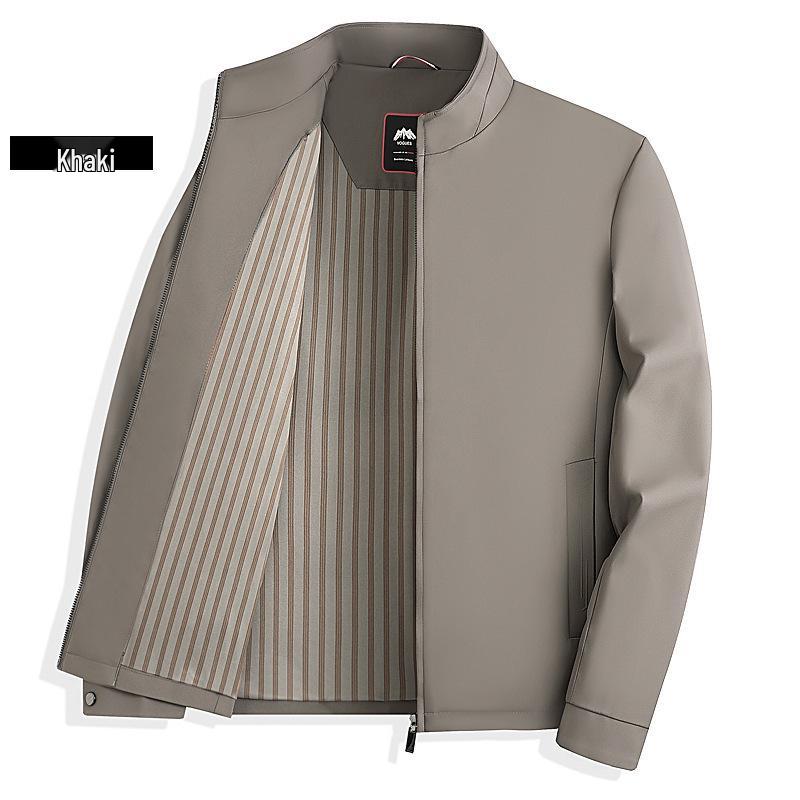 2026 Men's High-Grade Business Casual Stand-Up Collar Jacket: Spring/Autumn Middle-Aged Dad's Top