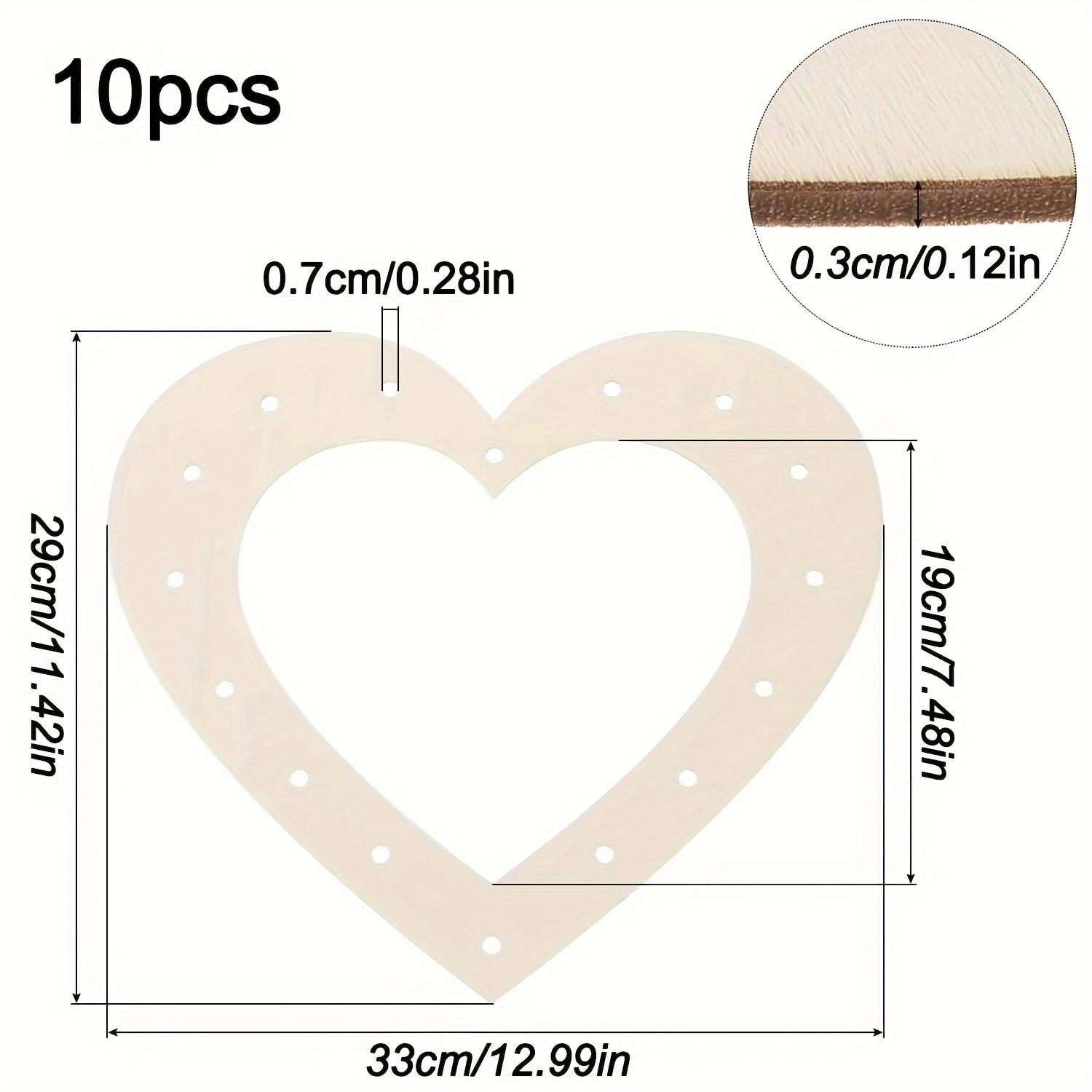 

10 деревянных рамок для венков в форме сердца для поделок своими руками - подвесные украшения в винтажном стиле для свадеб, помолвок, Дня святого Валентина, Рождества, дней рождения 10pcs