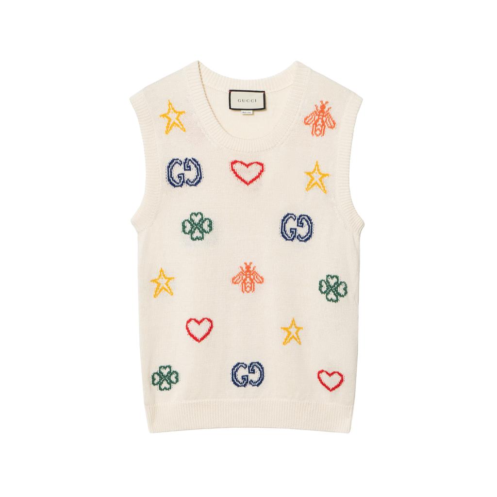 Gucci Vests Men's White Crew Neck Moderate Other 626640-XKBGE-9750