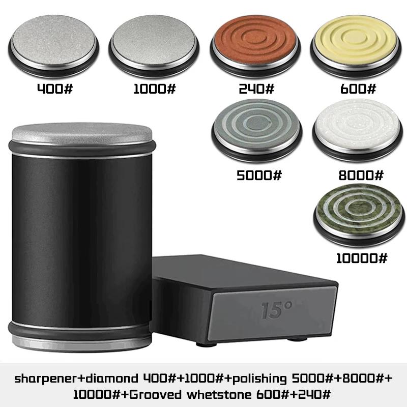 Válcová bruska na nože Magnetický držák na nože Diamantová brusná sada s úhlem 15 a 20 stupňů Váleček Kuchyňský doplněk