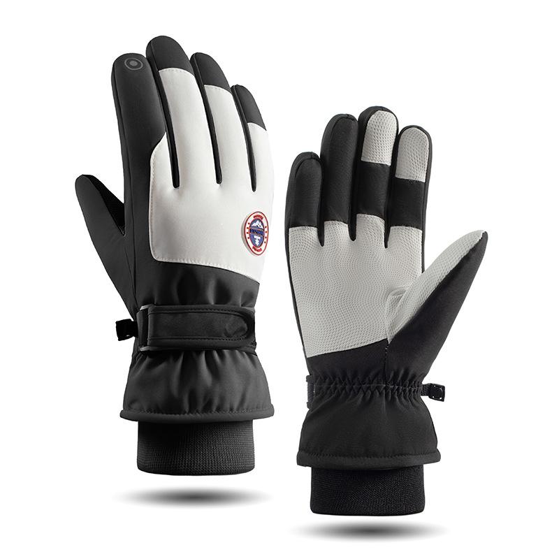 Winter Outdoor Fleece Warm Wasserdicht und Rutschfest Touchscreen Elektrofahrradfahren und Bergsteigen Handschuhe